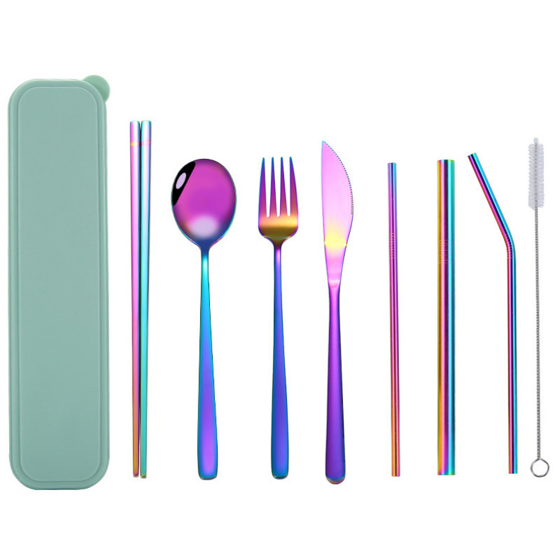 Shenone Multicolor Stainless Steel Spoon Fork Knife Cutlery Set