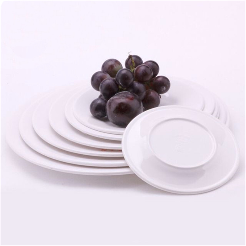 Shenone Cheap Round Plates Blank Round Melamine Plate White Dinner Plate Flat Plate for Hotel