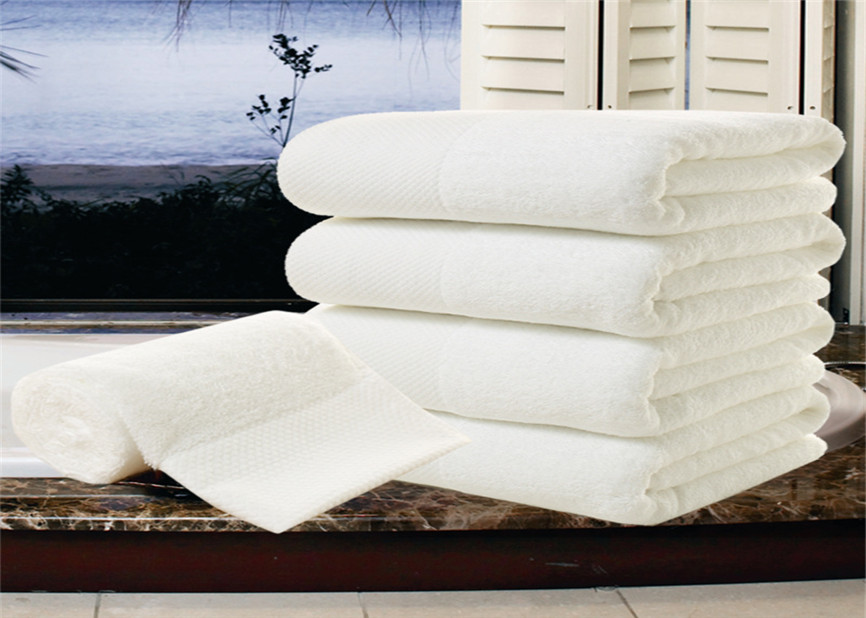 ShenOne 100% Cotton Luxury Hotel White Premium Plain Bath Towel Set 