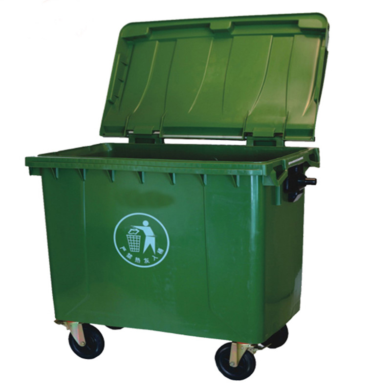 Shenone Mobile Wheeled Garbage Bin 1100L Large Garbage Bin Trash Cans