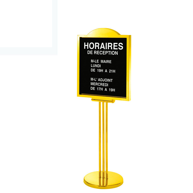 Shenone Hotel Stainless Steel Gold Display Sign Stand