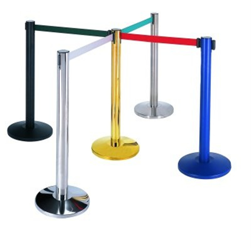 Shenone Stainless Steel Retractable Belt Stanchion Stand Queue Barrier Belt
